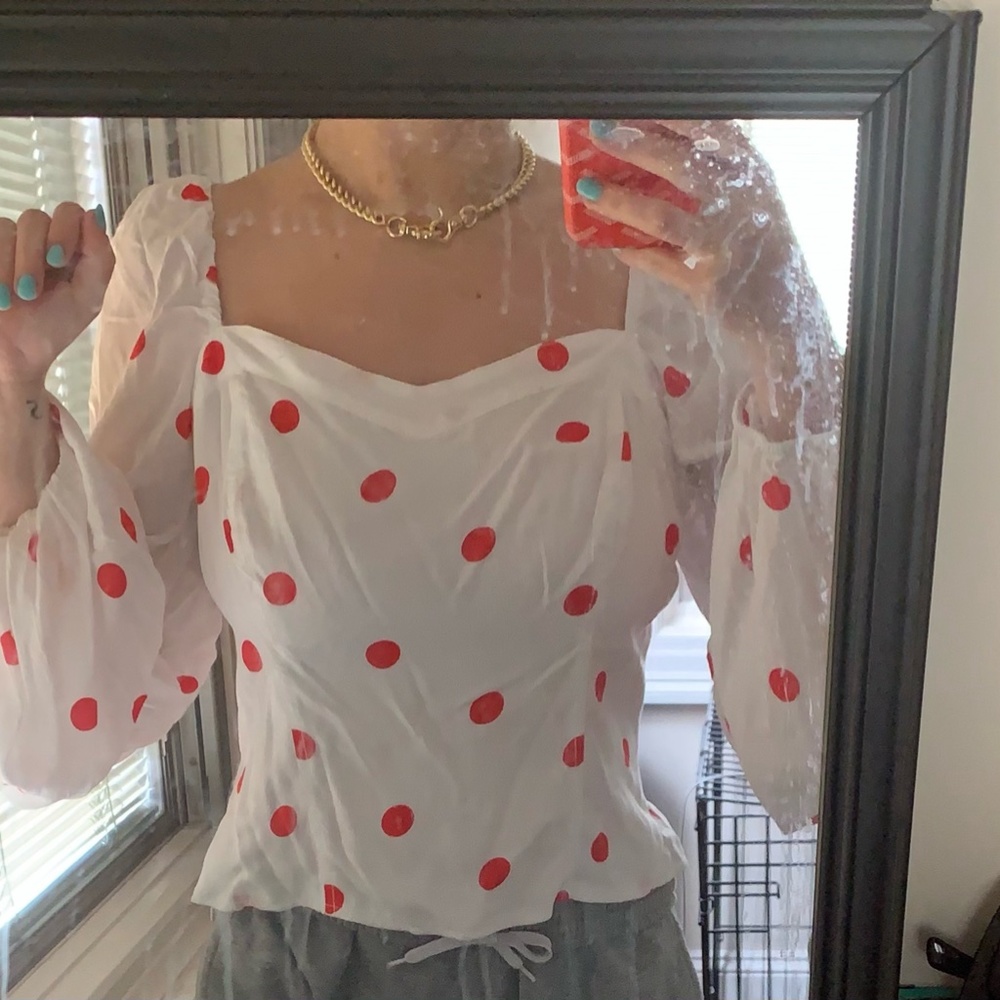 Free people polka dot top size medium